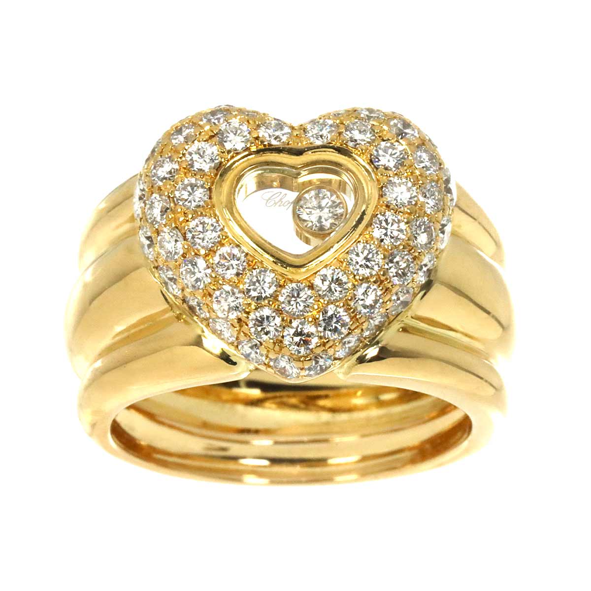 Happy Diamond Ring 18K YG 750 Size6.5-6.75(US)