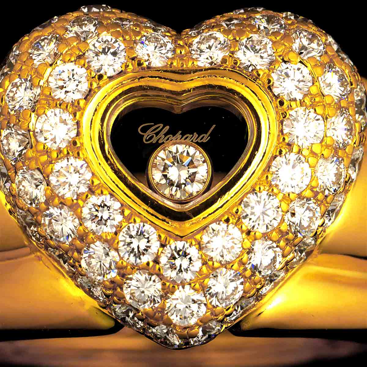 Happy Diamond Ring 18K YG 750 Size6.5-6.75(US)
