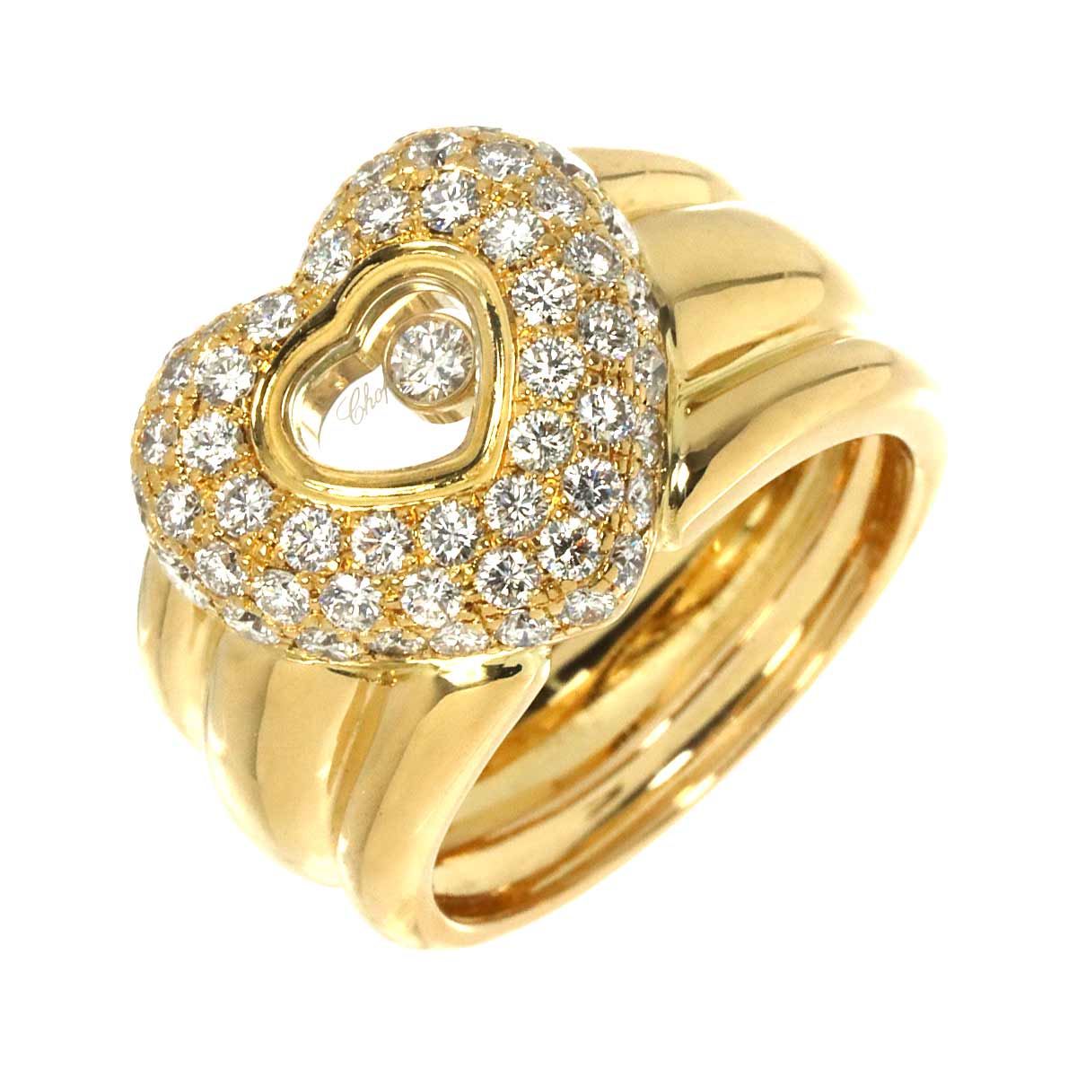 Happy Diamond Ring 18K YG 750 Size6.5-6.75(US)