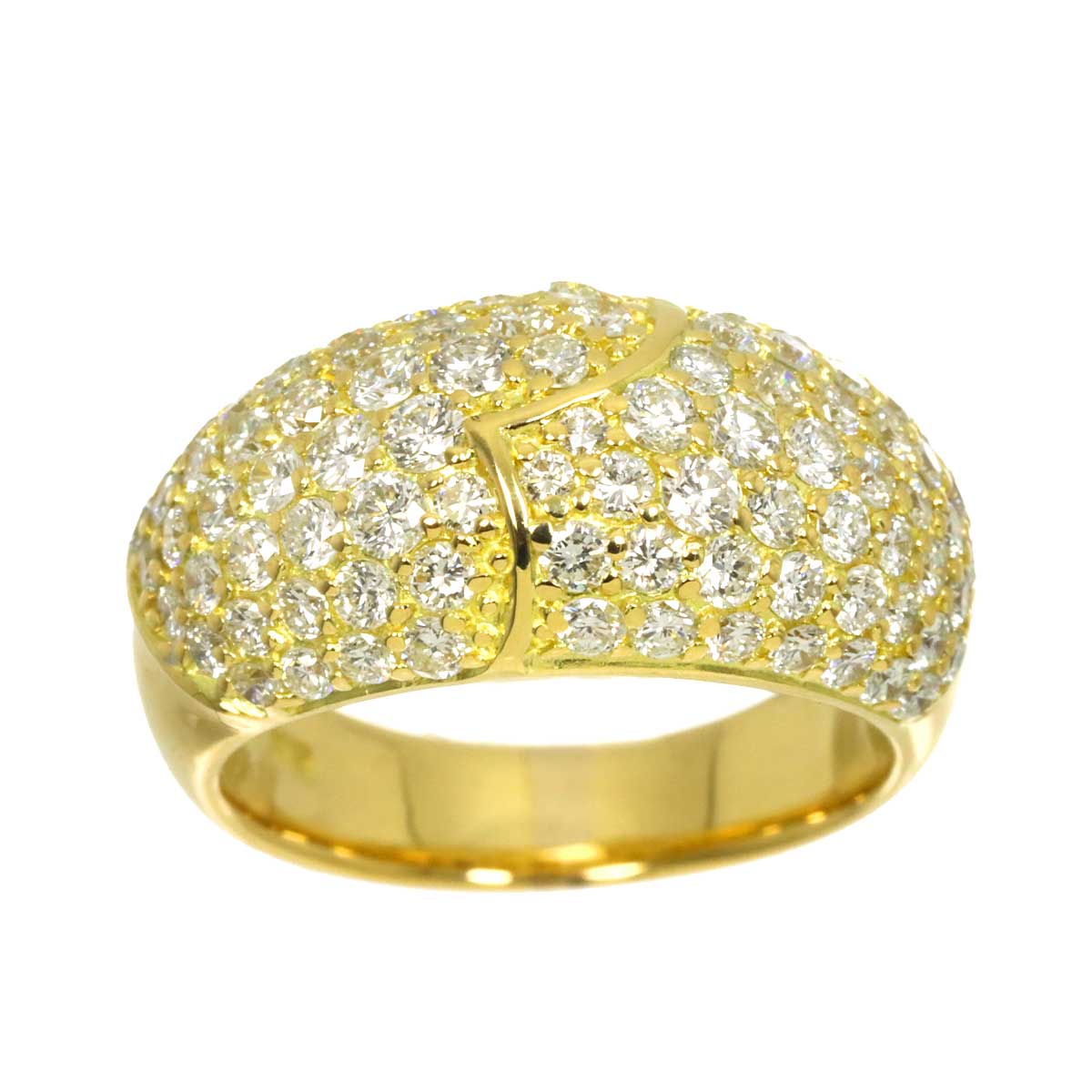 Diamond 1.50ct Ring 18K YG Yellow Gold 750 4-4.5(US)