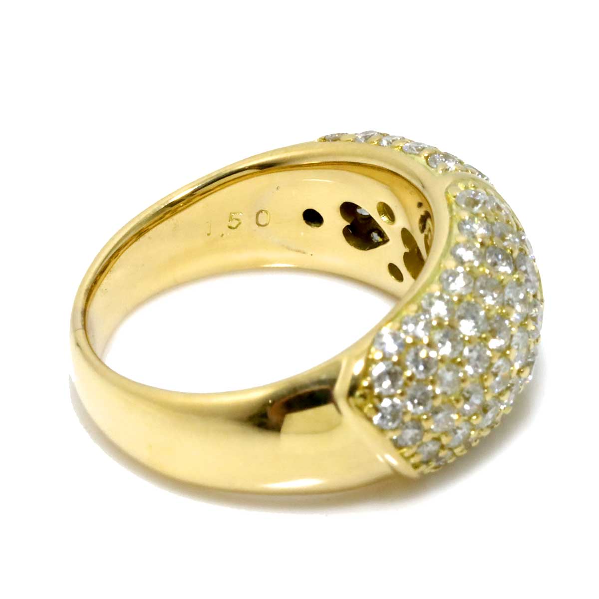 Diamond 1.50ct Ring 18K YG Yellow Gold 750 4-4.5(US)