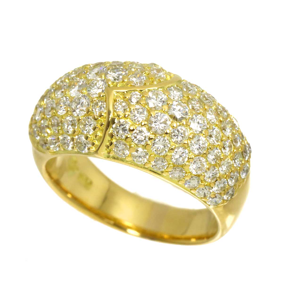 Diamond 1.50ct Ring 18K YG Yellow Gold 750 4-4.5(US)