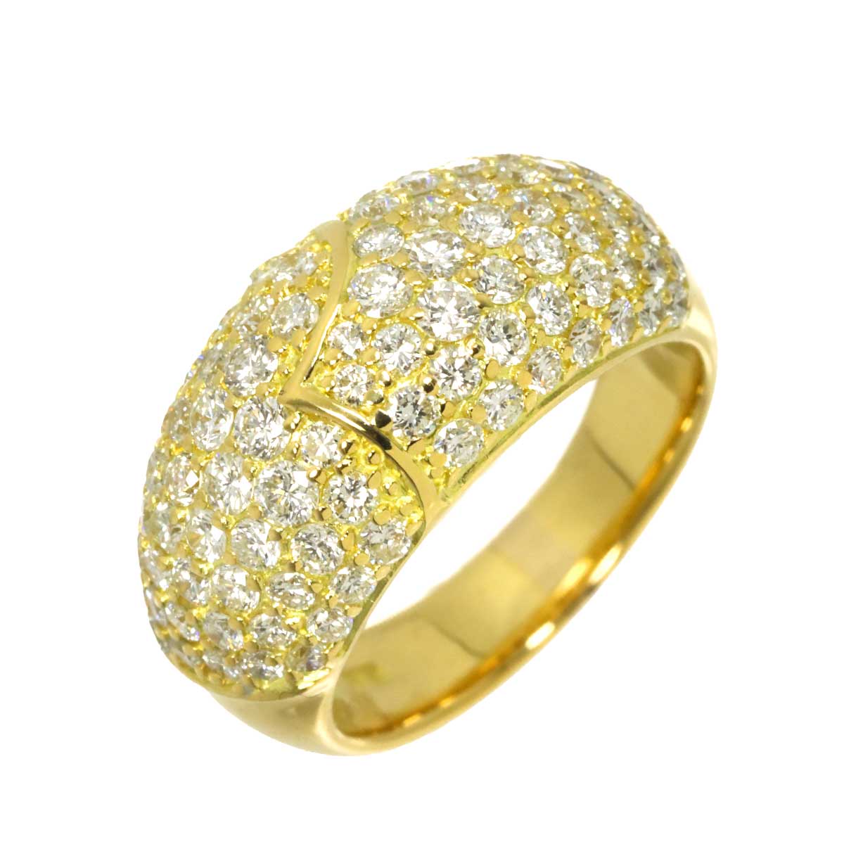 Diamond 1.50ct Ring 18K YG Yellow Gold 750 4-4.5(US)
