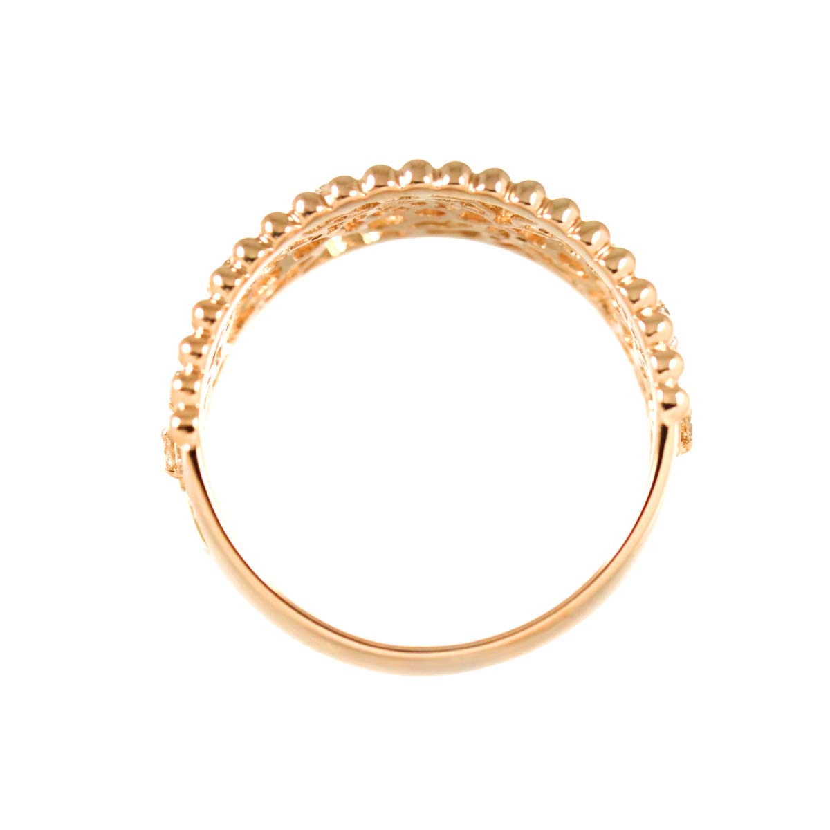 Diamond 0.20ct Ring 18K PG Pink Gold 750 Size6.75(US)