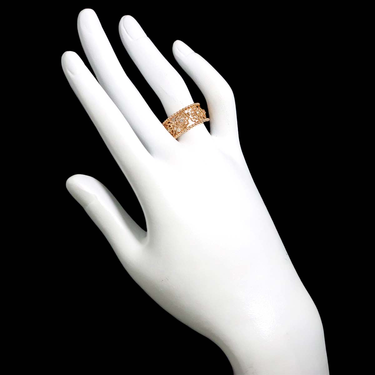 Diamond 0.20ct Ring 18K PG Pink Gold 750 Size6.75(US)