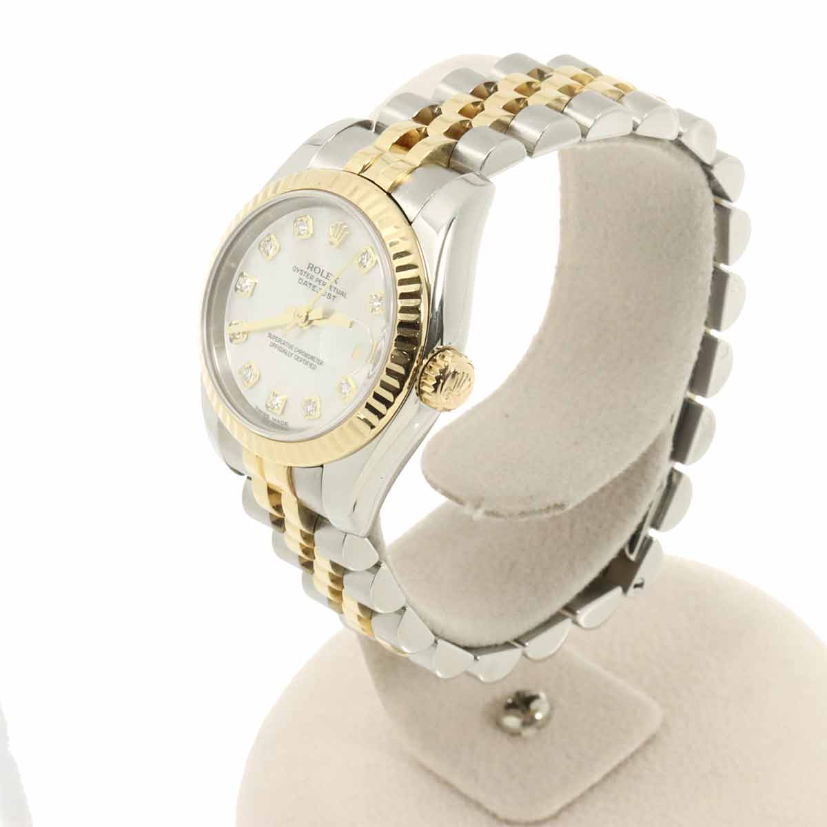 Datejust 179173NG Serial D 750 YG 10P Diamond White Shell Dial
