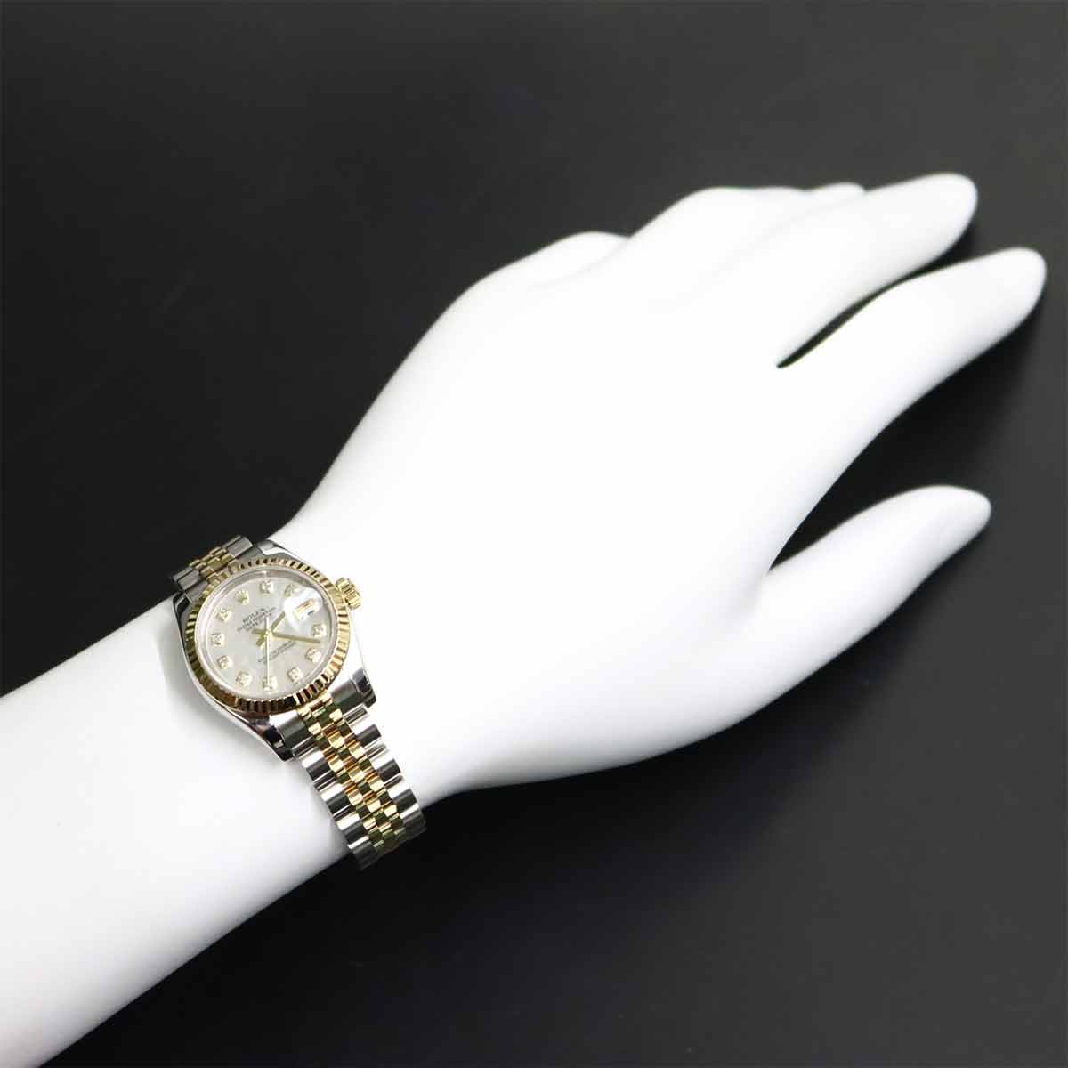 Datejust 179173NG Serial D 750 YG 10P Diamond White Shell Dial