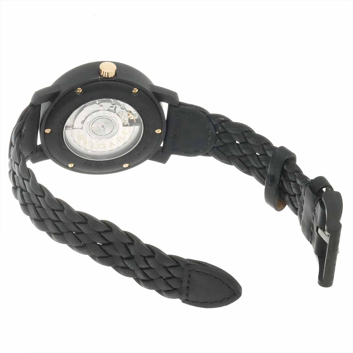 BVLGARIBVLGARI Carbon Gold BB40CL 750 PG Black Dial Mens
