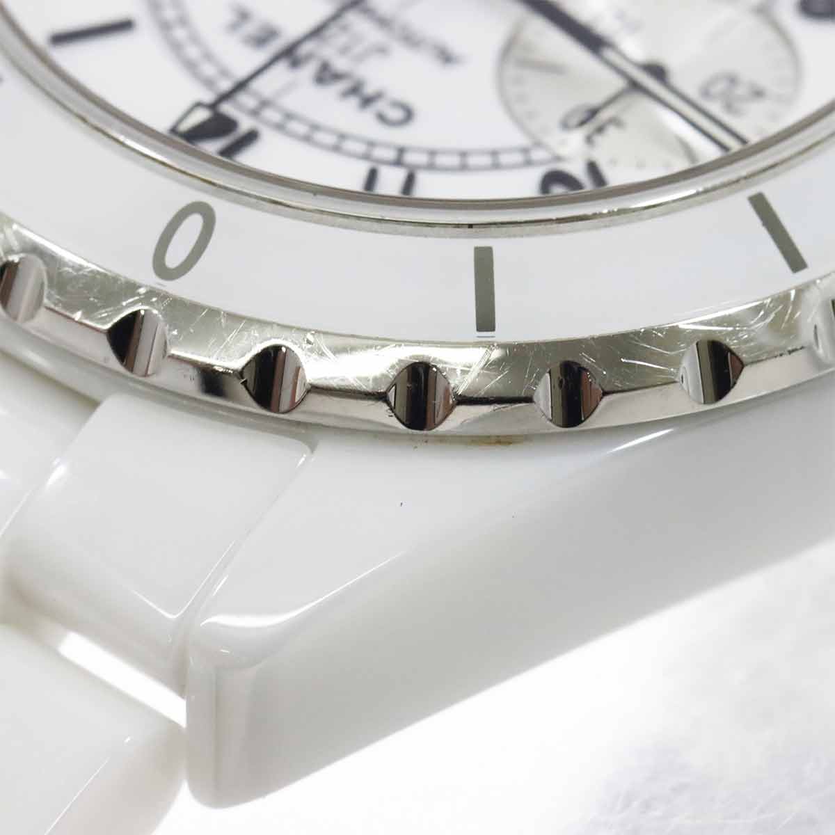 J12 41mm H1007 Chronograph Automatic White Dial Mens Watch