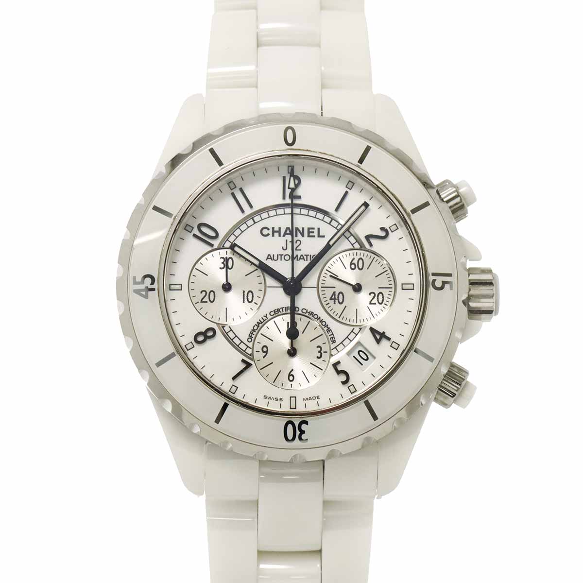 J12 41mm H1007 Chronograph Automatic White Dial Mens Watch