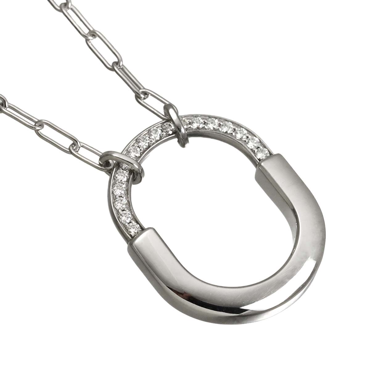 Lock Medium Diamond 0.33ct Necklace 18K White Gold 750