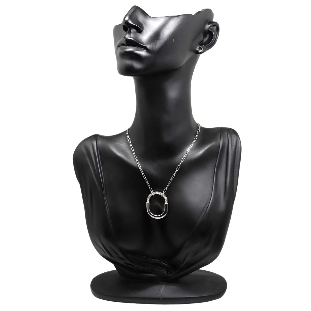 Lock Medium Diamond 0.33ct Necklace 18K White Gold 750