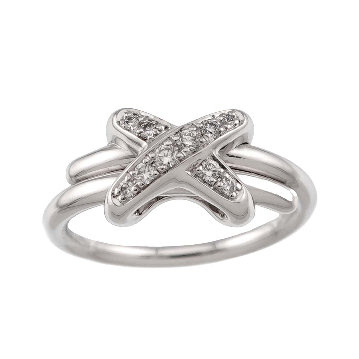 Jeux de Liens Diamond Ring 18K White Gold 750 size49 4.75-5(US)