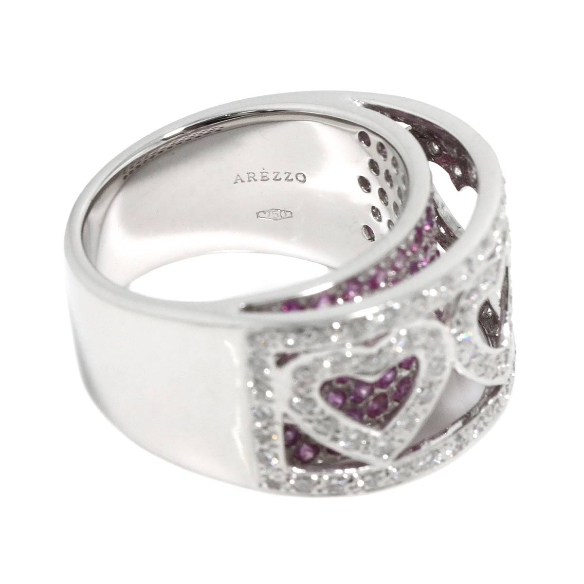 Sapphire 1.39ct Diamond 0.79ct Ring 18K WG 750 Size6-6.25(US)