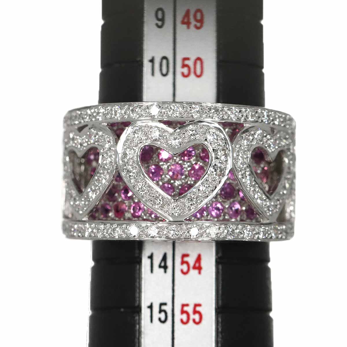 Sapphire 1.39ct Diamond 0.79ct Ring 18K WG 750 Size6-6.25(US)