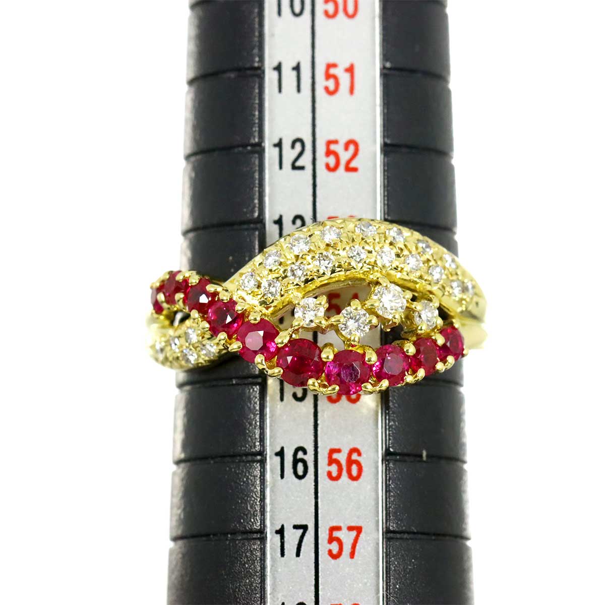 Ruby Diamond 0.24ct Ring 18K YG 750 size6.75(US)
