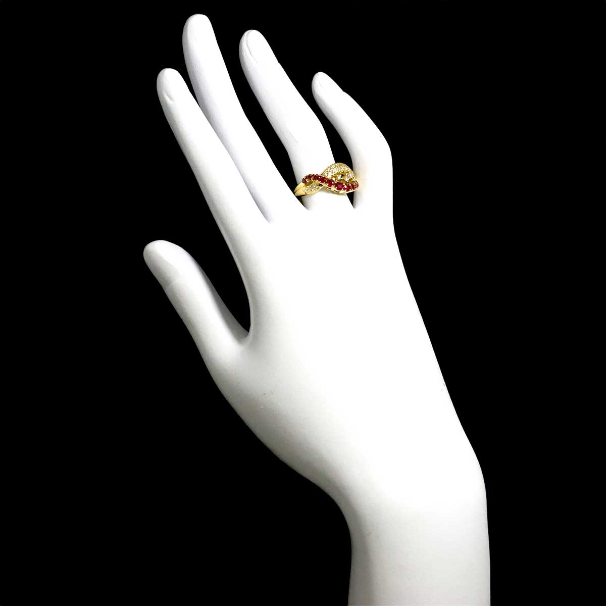 Ruby Diamond 0.24ct Ring 18K YG 750 size6.75(US)