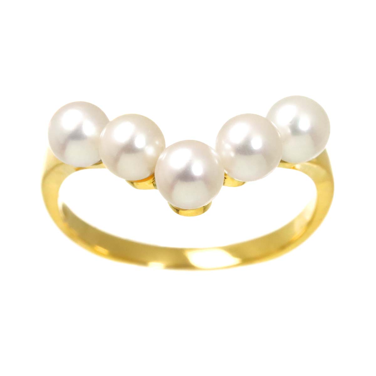 Baby Pearl 4.1-3.9mm Ring 18K YG 750 Size5.25(US)