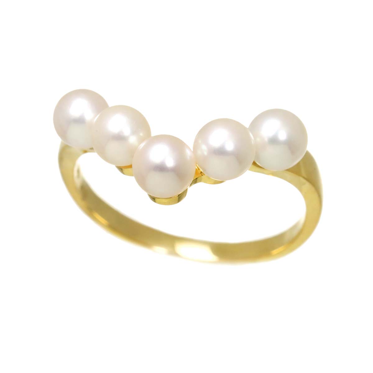 Baby Pearl 4.1-3.9mm Ring 18K YG 750 Size5.25(US)