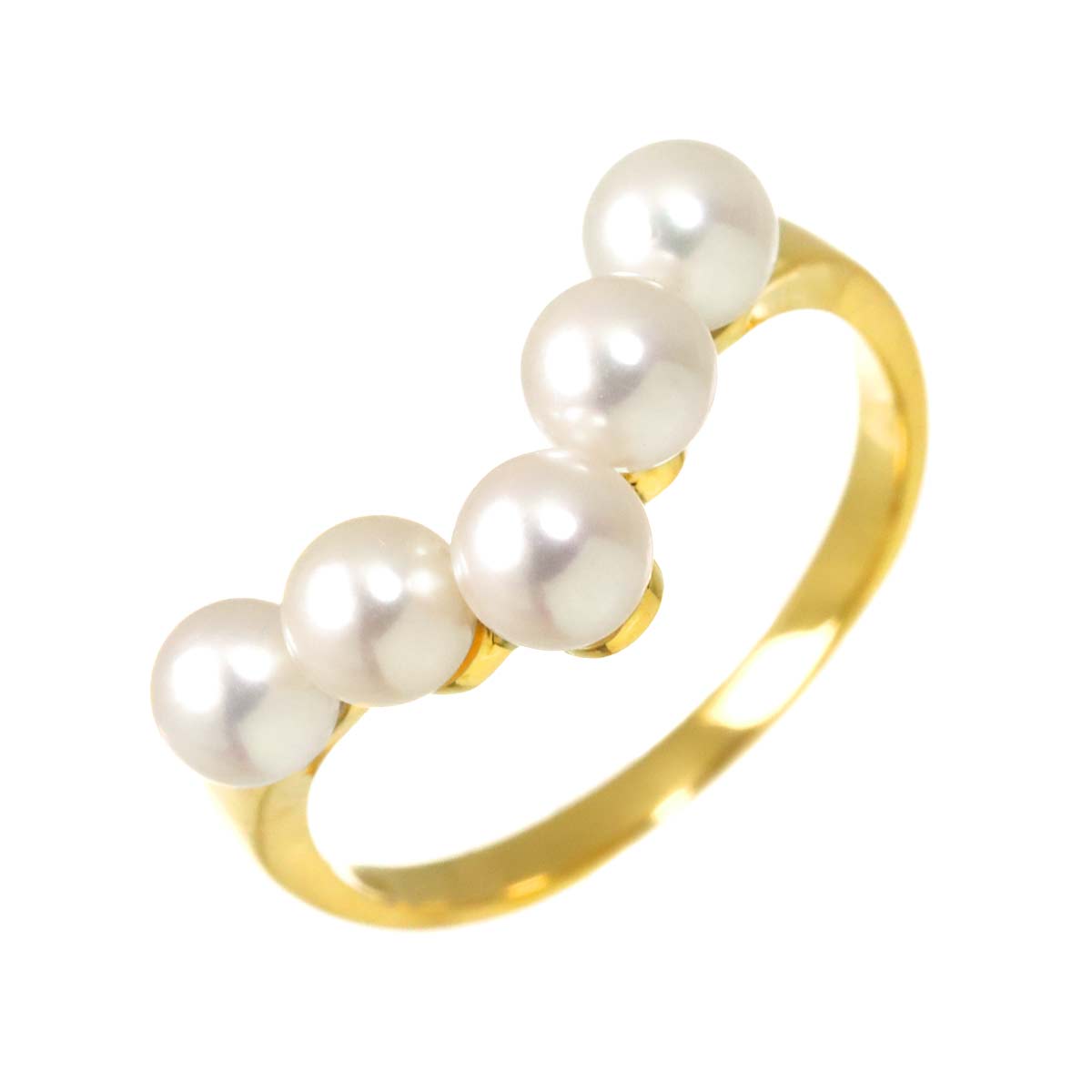 Baby Pearl 4.1-3.9mm Ring 18K YG 750 Size5.25(US)