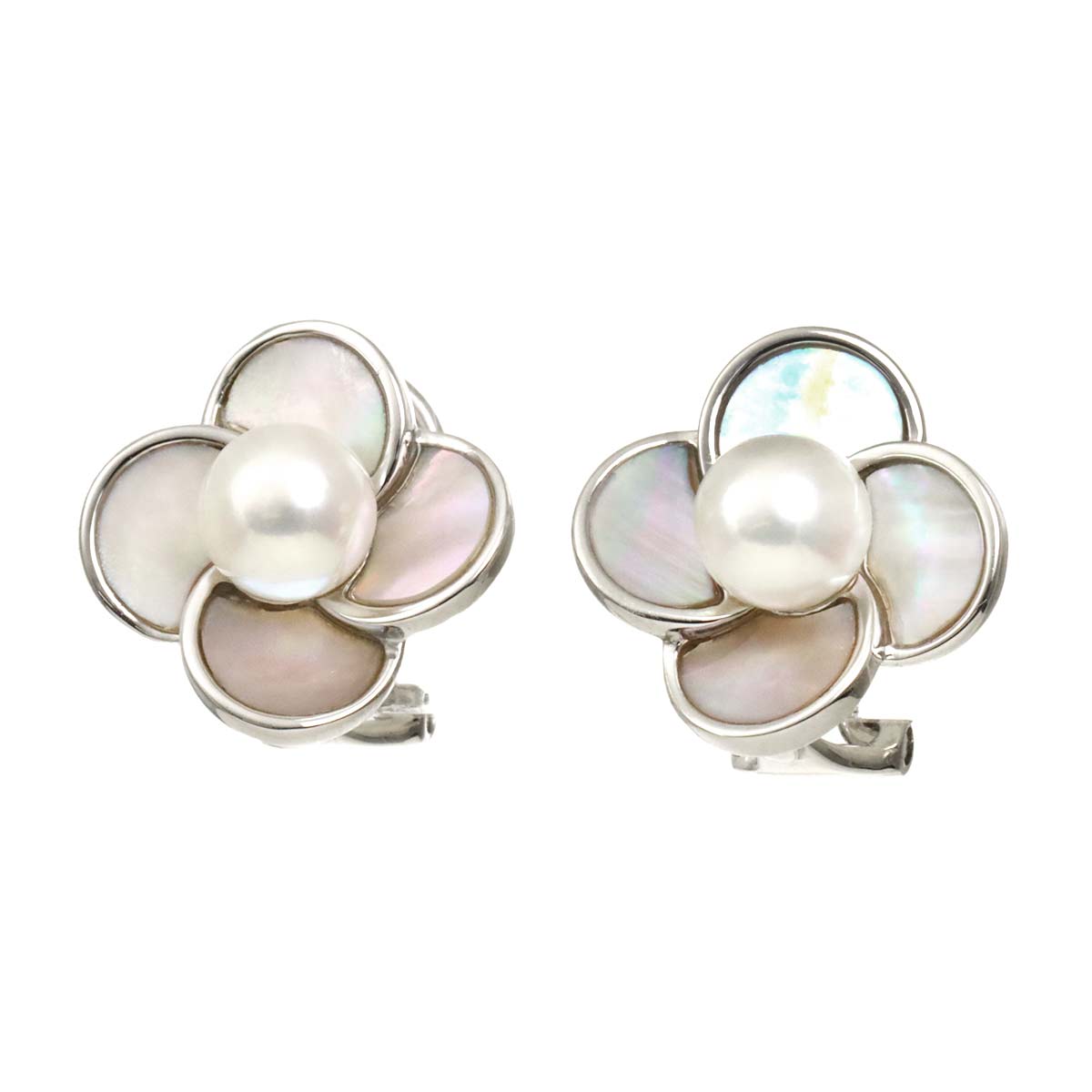 Akoya Pearl 6.1mm MOP Earrings Clip on 18K WG 750