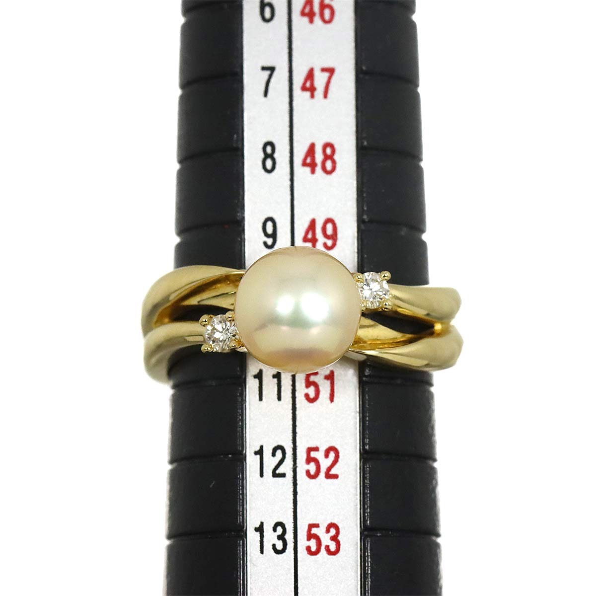 Akoya Pearl Diamond 0.07ct Ring 18K YG Size5.25(US)