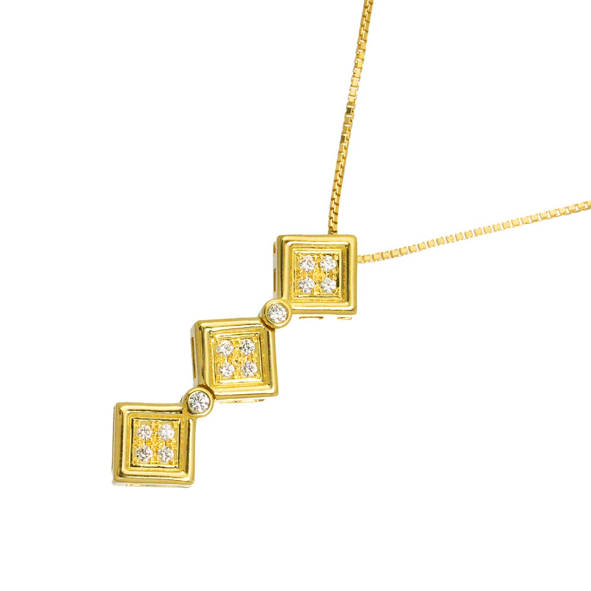Diamond 0.13ct Necklace K18 YG 750