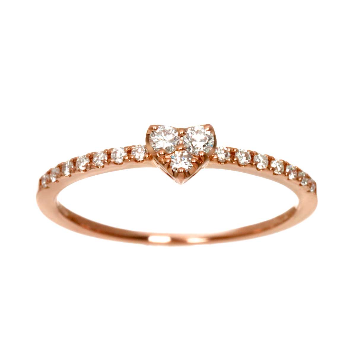 Diamond 0.18ct Ring 18K PG 750 Size6(US)