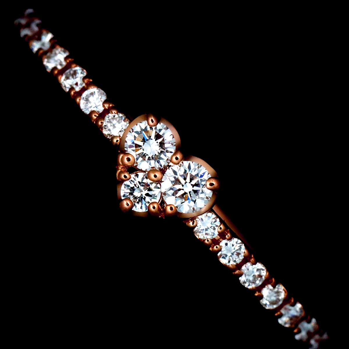 Diamond 0.18ct Ring 18K PG 750 Size6(US)