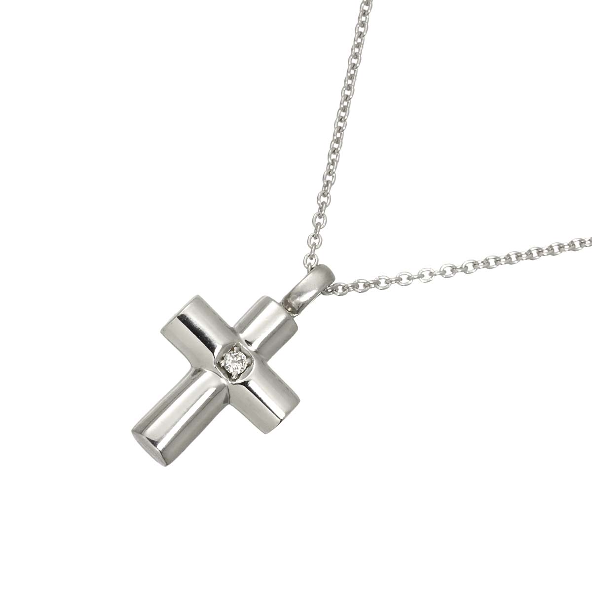 Latin Cross Diamond 1P Necklace Pt Platinum