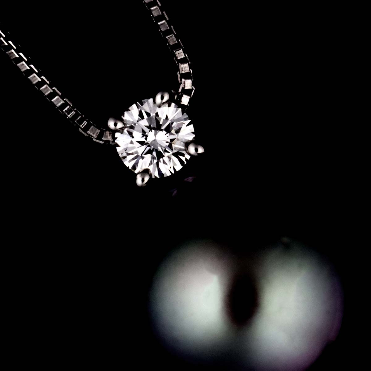 Black Pearl 10.8mm Diamond 0.11ct Necklace 18K WG 750