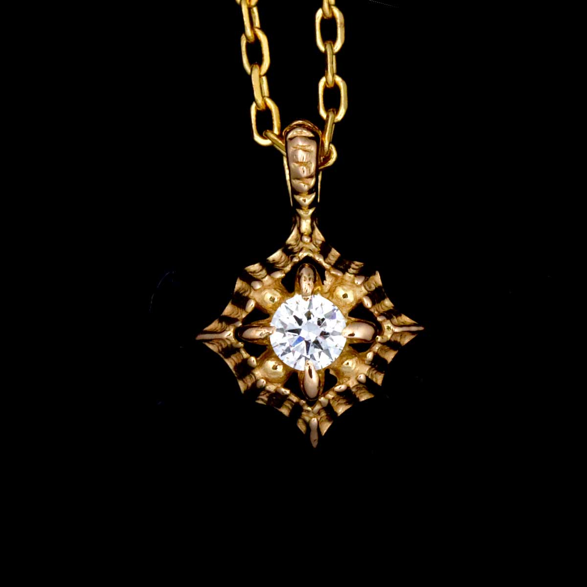 Diamond Necklace 18K Pink Gold 750