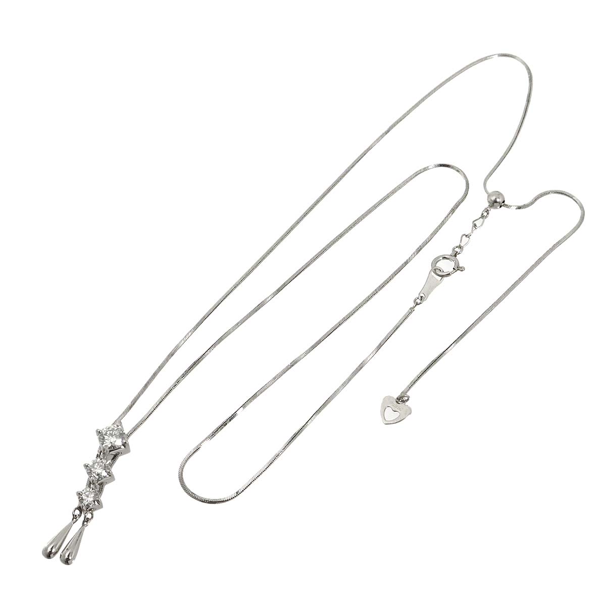 Diamond 0.505ct G/SI2 0.53ct Necklace Pt Platinum