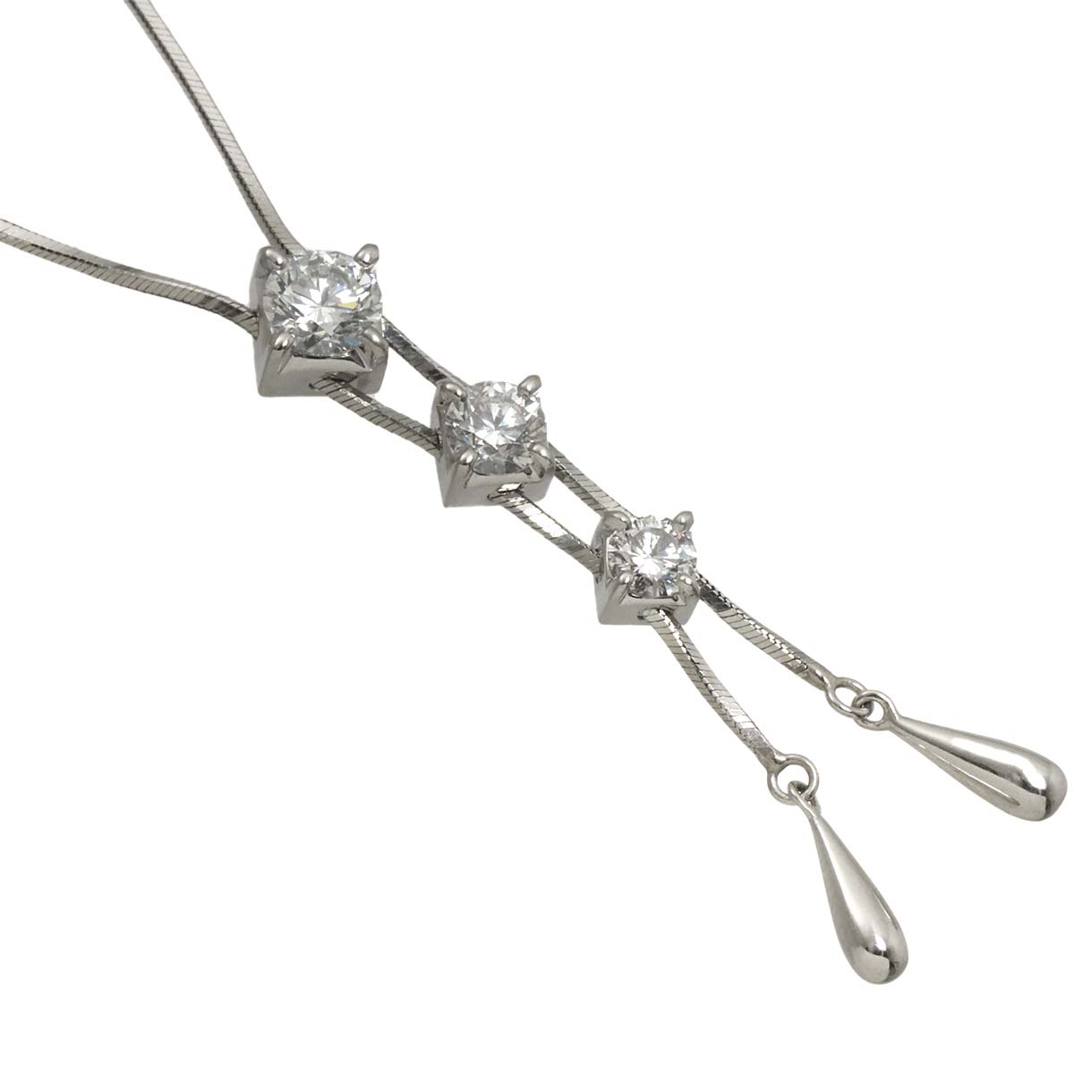 Diamond 0.505ct G/SI2 0.53ct Necklace Pt Platinum