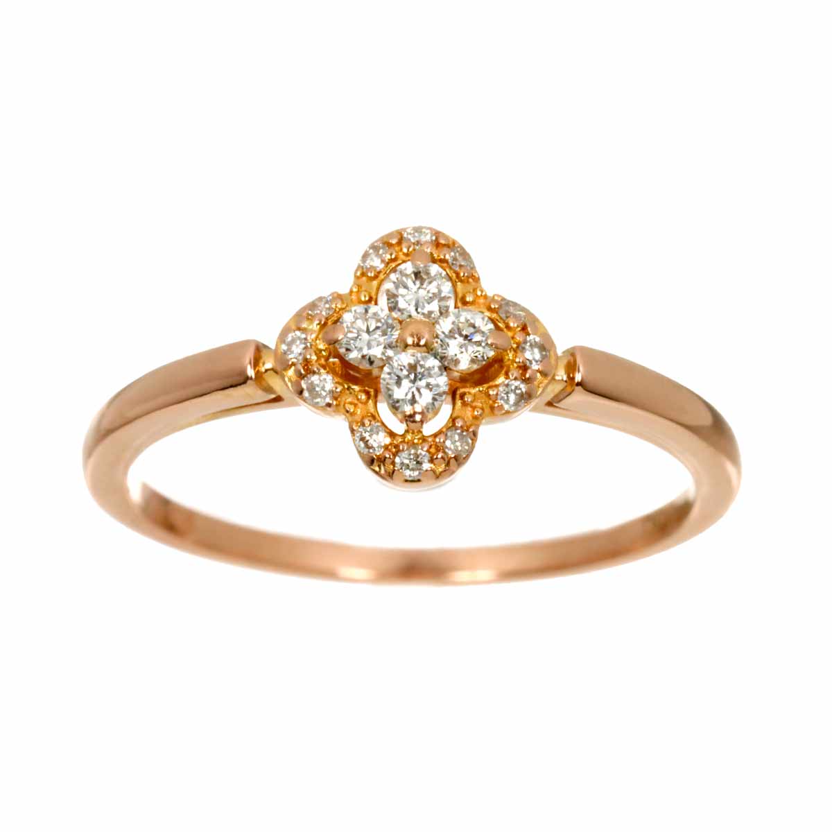 Diamond 0.13ct Ring 18K K18 PG 750 size5.5-5.75(US)
