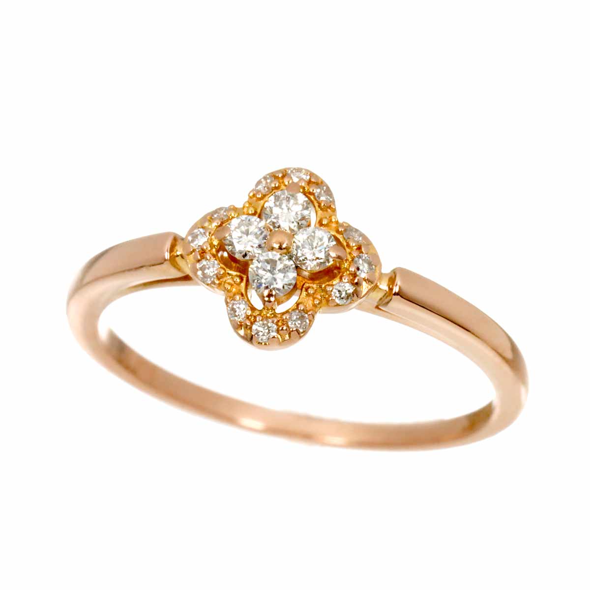 Diamond 0.13ct Ring 18K K18 PG 750 size5.5-5.75(US)