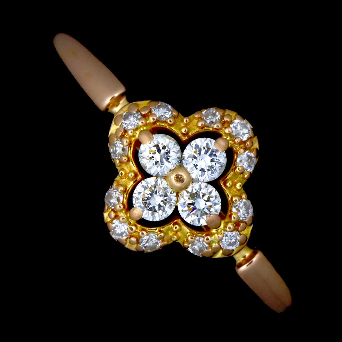 Diamond 0.13ct Ring 18K K18 PG 750 size5.5-5.75(US)