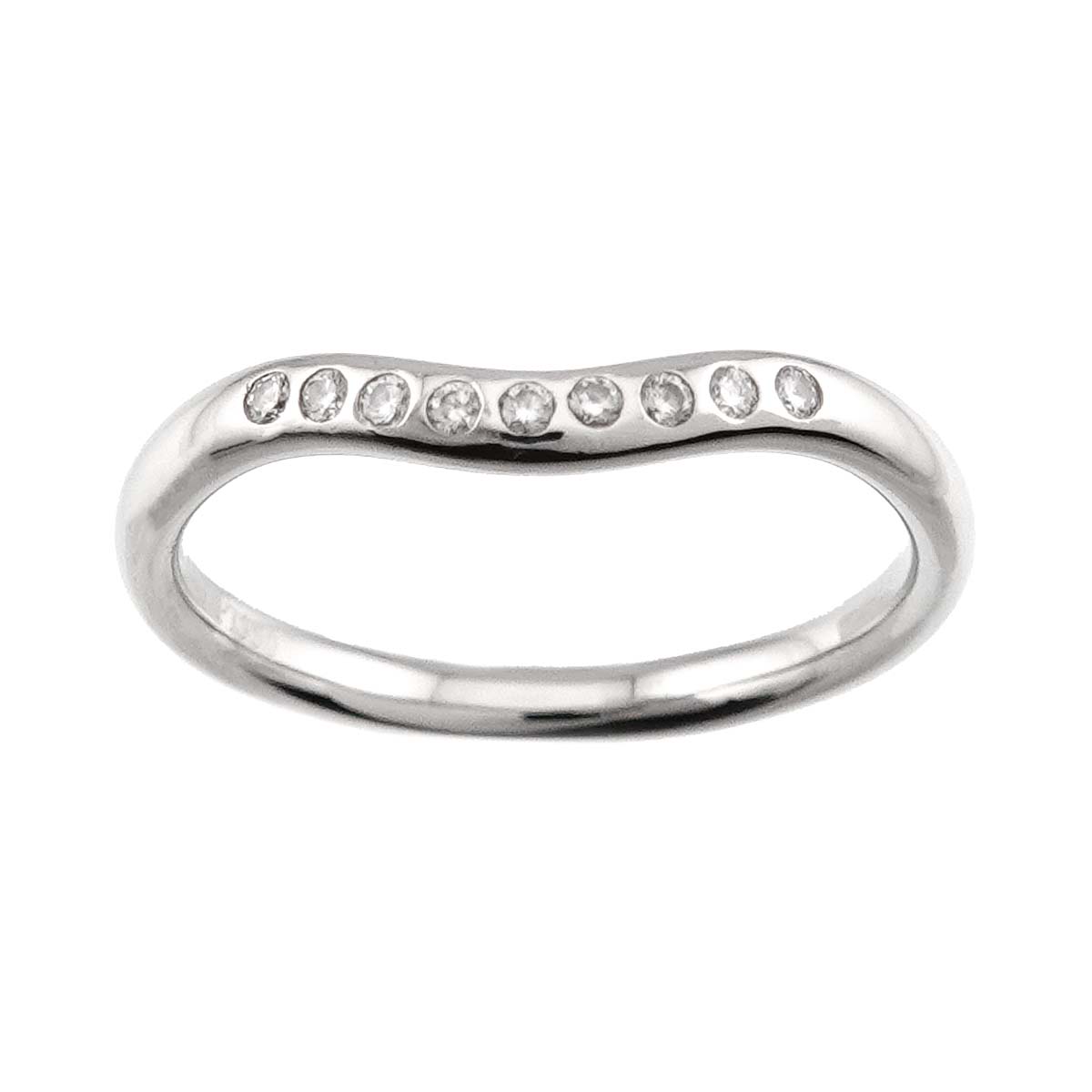 Curved Band Diamond Ring Pt Platinum Size5.25-5.5(US)