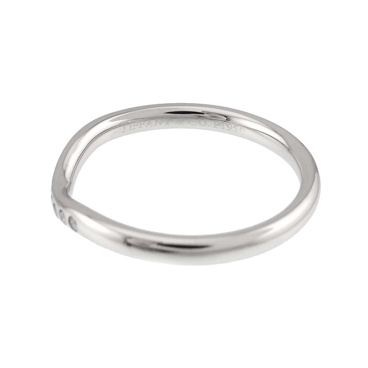 Curved Band Diamond Ring Pt Platinum Size5.25-5.5(US)