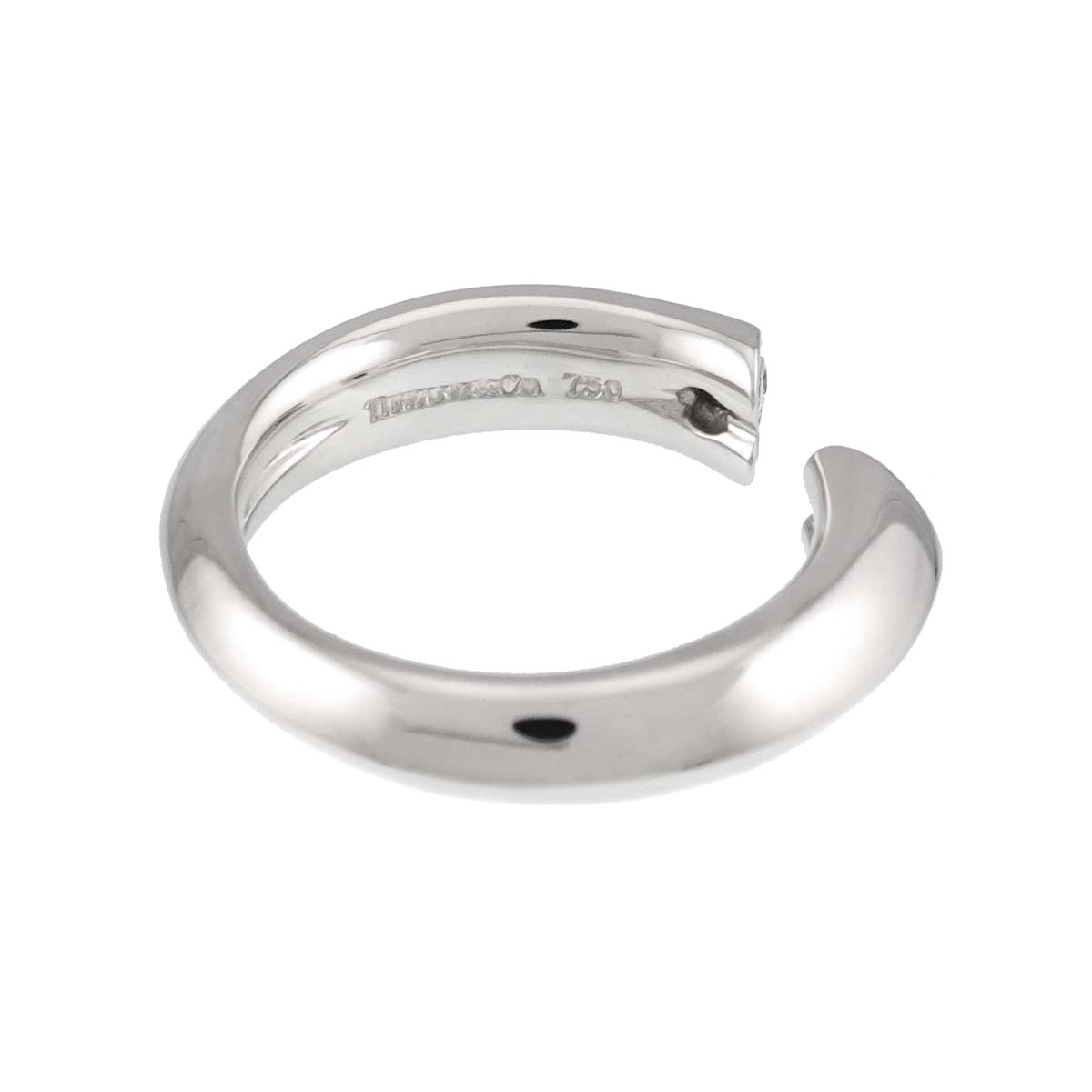 Tenderness Heart Diamond Ring 18K White Gold 750 size4(US)