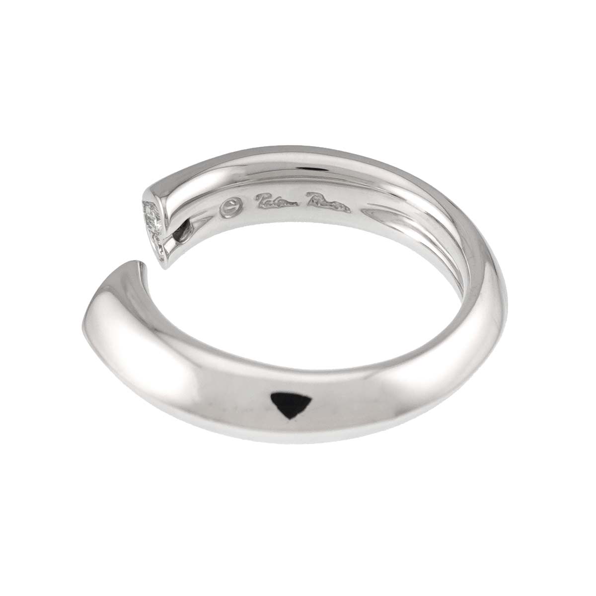 Tenderness Heart Diamond Ring 18K White Gold 750 size4(US)