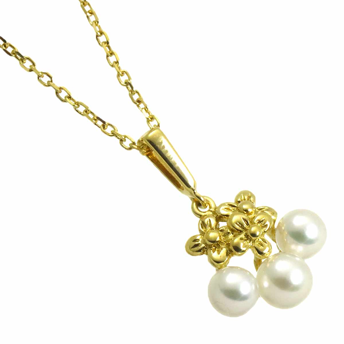 Akoya Pearl 4.3-4.8mm Necklace 18K YG 750