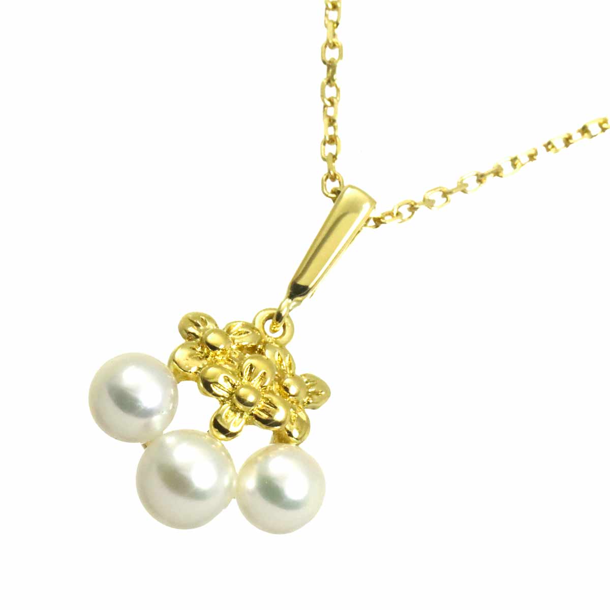 Akoya Pearl 4.3-4.8mm Necklace 18K YG 750