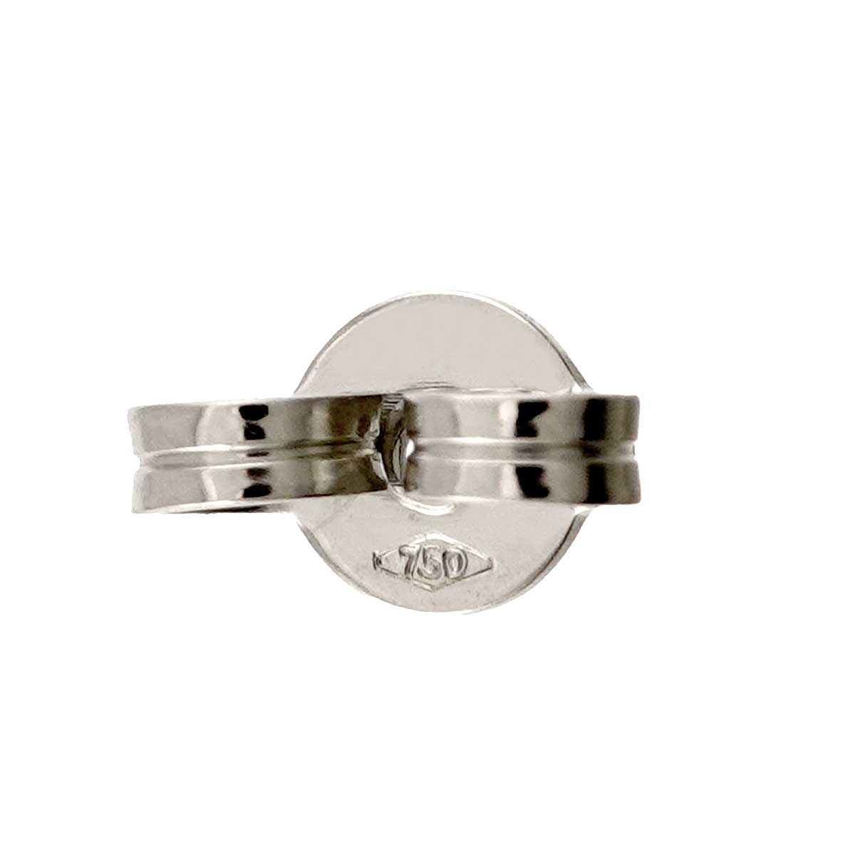 GUCCI Logo Earrings Pierced 18K White Gold 750