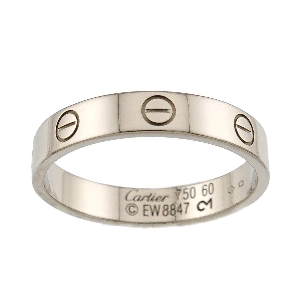 Mini Love Ring 18K White Gold 750 size60 8.75-9(US)