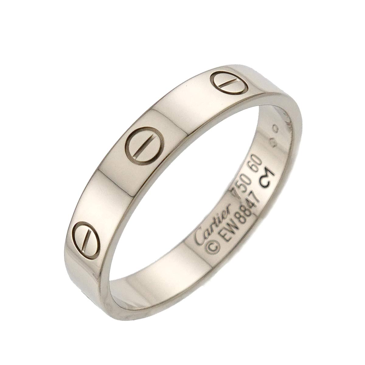 Mini Love Ring 18K White Gold 750 size60 8.75-9(US)