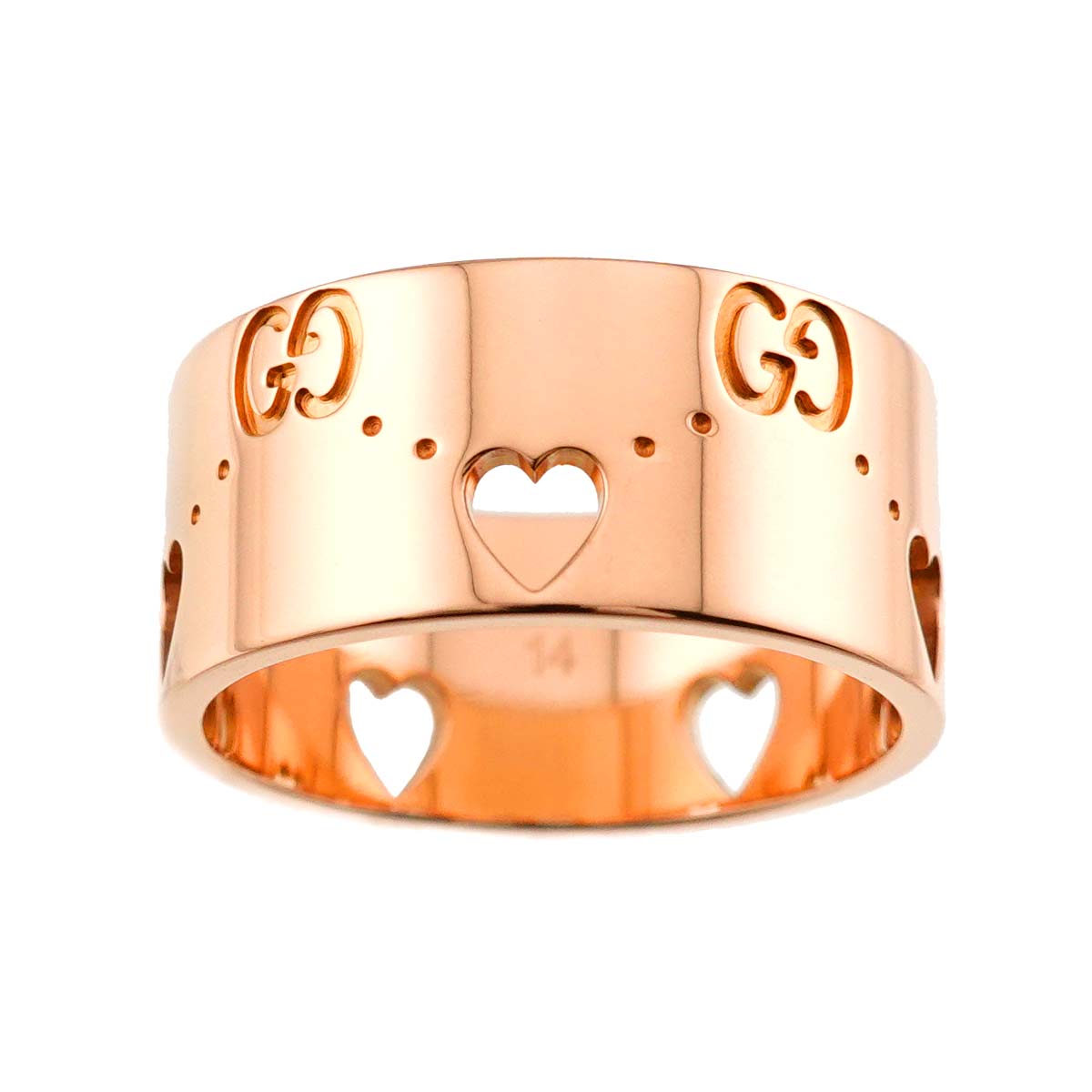 Icon Heart Wide Ring 18K PG 750 Size14 6-6.25(US)