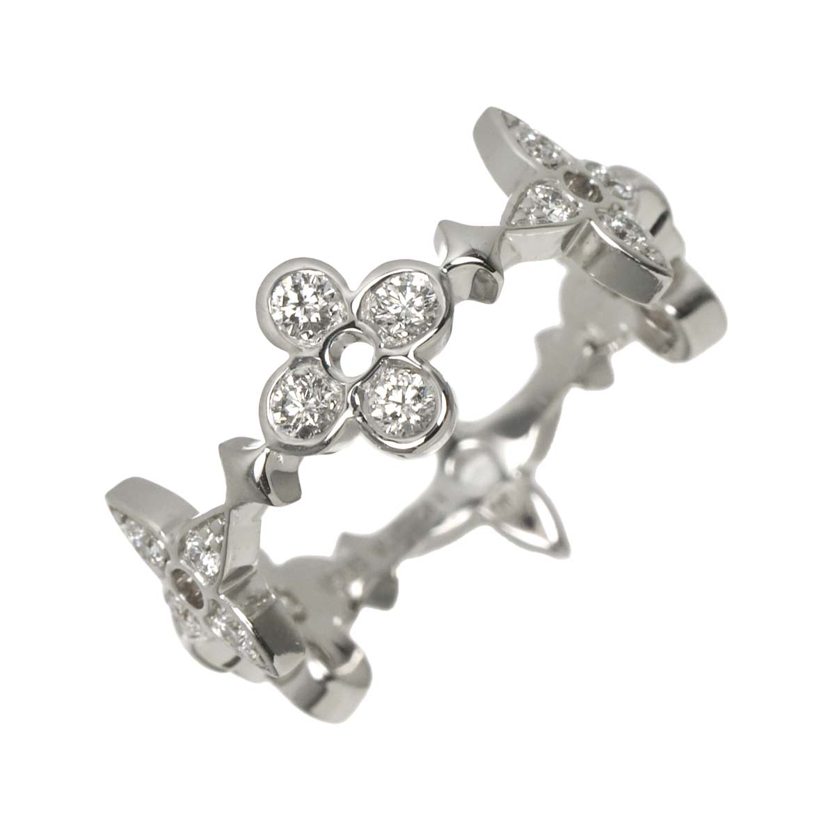 Diamond Ring 18K WG 750 size50 5.25(US)