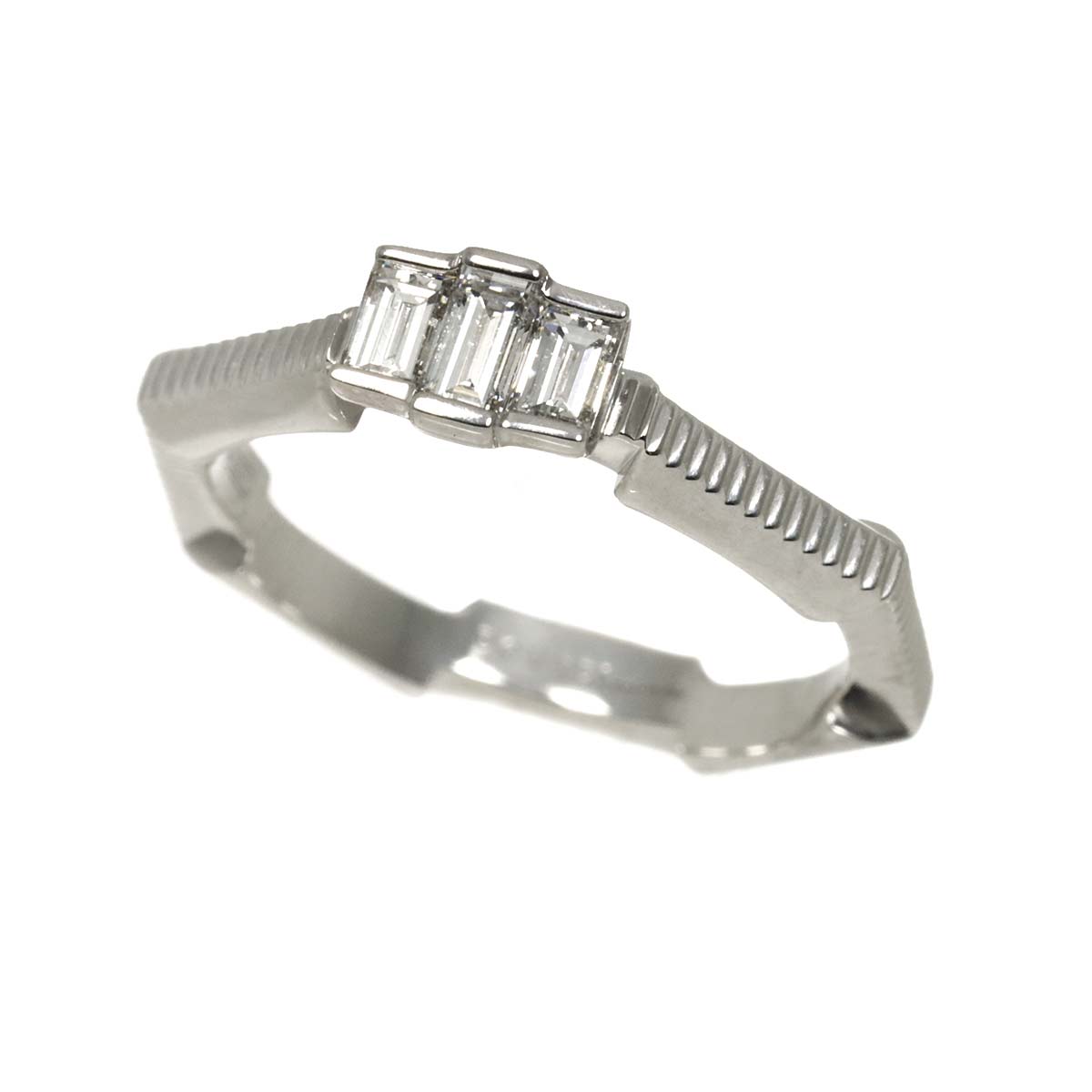 Link to Love Diamond Ring 18K WG 750 Size4.5-4.75(US)