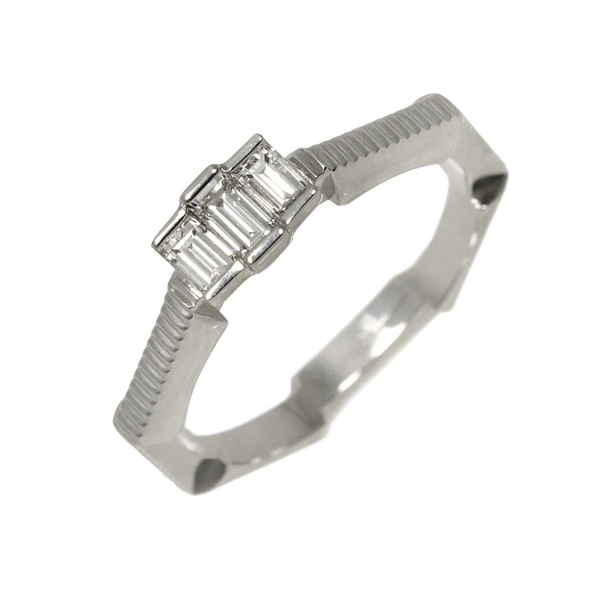 Link to Love Diamond Ring 18K WG 750 Size4.5-4.75(US)